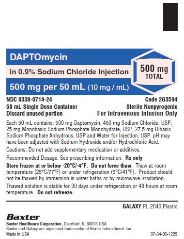 Daptomycin Container Label 0338-0714-24 1 of 2