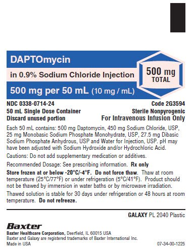 Daptomycin Container Label 0338-0714-24 1 of 2