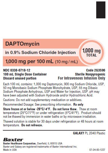 Daptomycin Representative Container Label 0338-0718-12 1 of 2