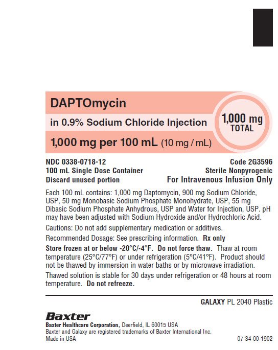 Daptomycin Representative Container Label 0338-0718-12 2 of 2