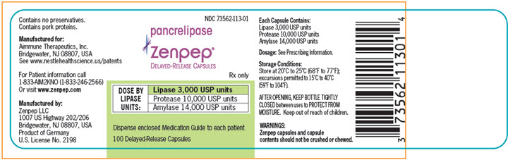 Principal Display Panel  - Lipase 3,000 USP Units