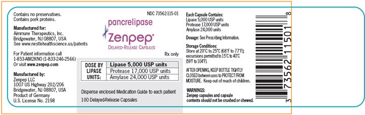 Principal Display Panel  - Lipase 5,000 USP Units