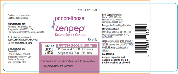 Principal Display Panel  - Lipase 15,000 USP Units