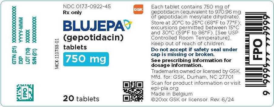 Blujepa tablet 20 count label