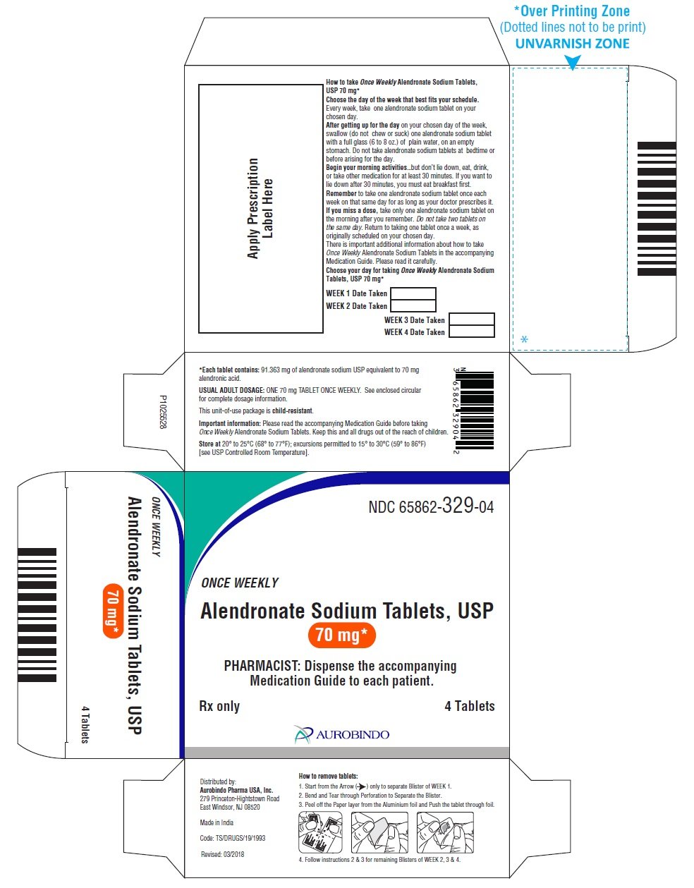 PACKAGE LABEL-PRINCIPAL DISPLAY PANEL - 70 mg Blister Carton (4 Unit-of-use)