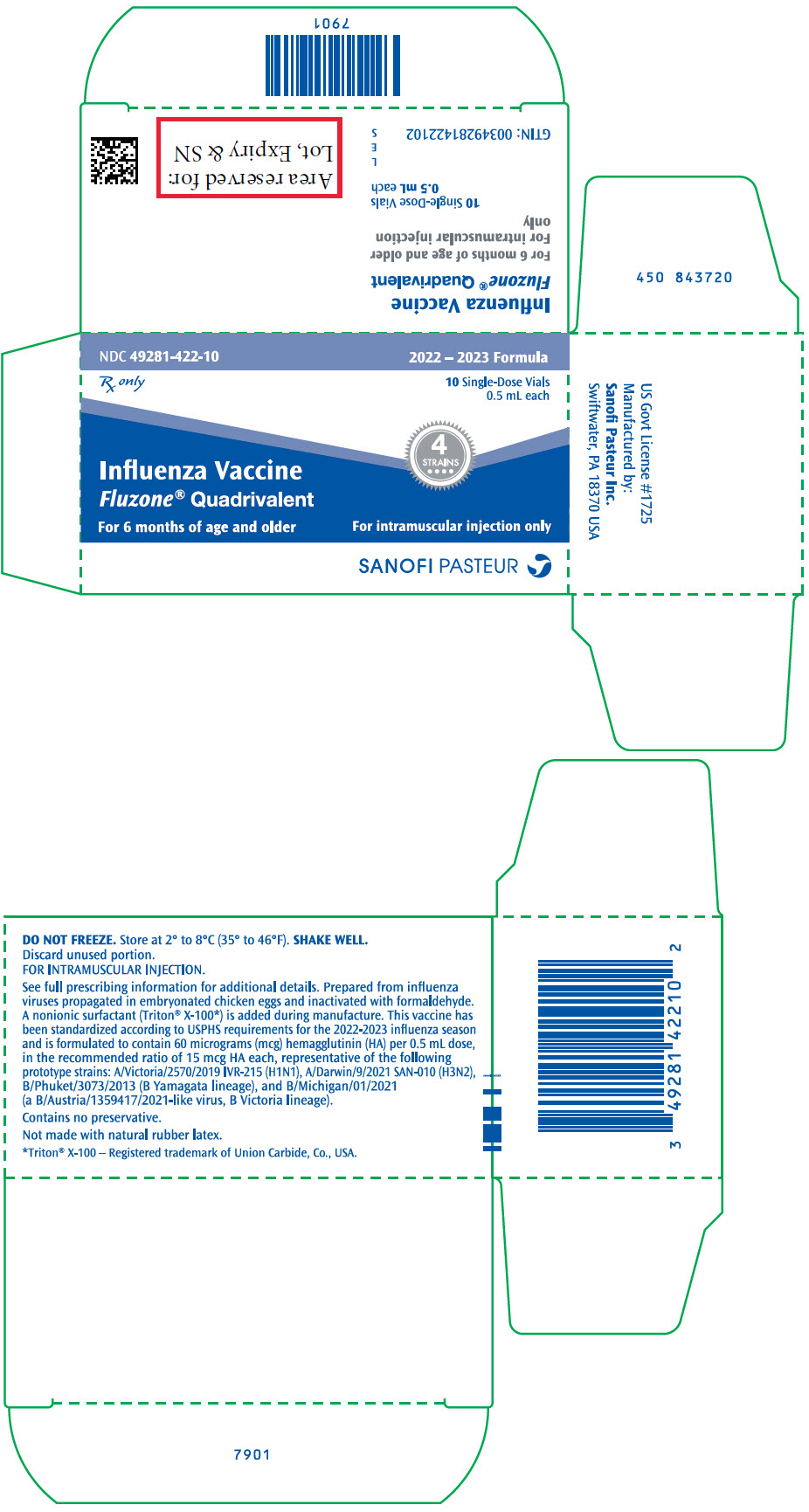 PRINCIPAL DISPLAY PANEL - 0.5 mL Vial Package - 49281-422-10