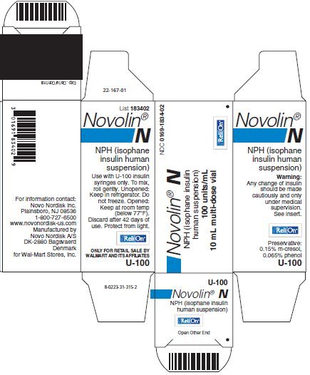 Image of Novolin N vial carton - ReliOn