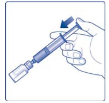 Attach the syringe to the powder vial