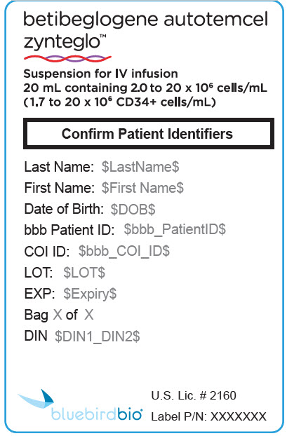 PRINCIPAL DISPLAY PANEL - 20 mL Bag Patient Identifier Label