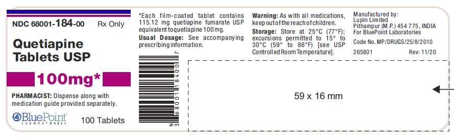 NDC 68001-184-00, 100 Tablets, NDC 68001-184-00 , 100 Tablets,  Goa