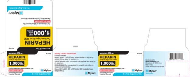Heparin Sodium Injection, USP 1,000 USP units per 10 mL Carton Label