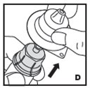 5. Now remove and discard the adapter plastic housing (D).