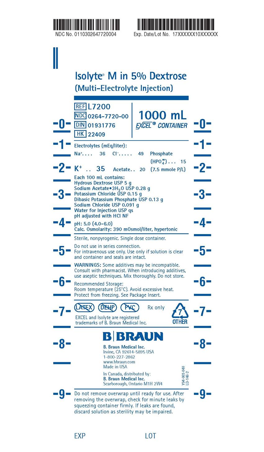 1000 mL Container Label L7200