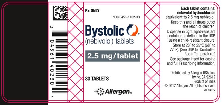 PRINCIPAL DISPLAY PANEL
Rx ONLY
NDC 0456-1402-30 
Bystolic®
(nebivolol) tablets 
2.5 mg/tablet
30 TABLETS
Allergan™
