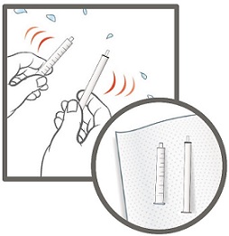 12. Shake off any extra water from the plunger and oral syringe barrel, and allow them to air dry until next use.