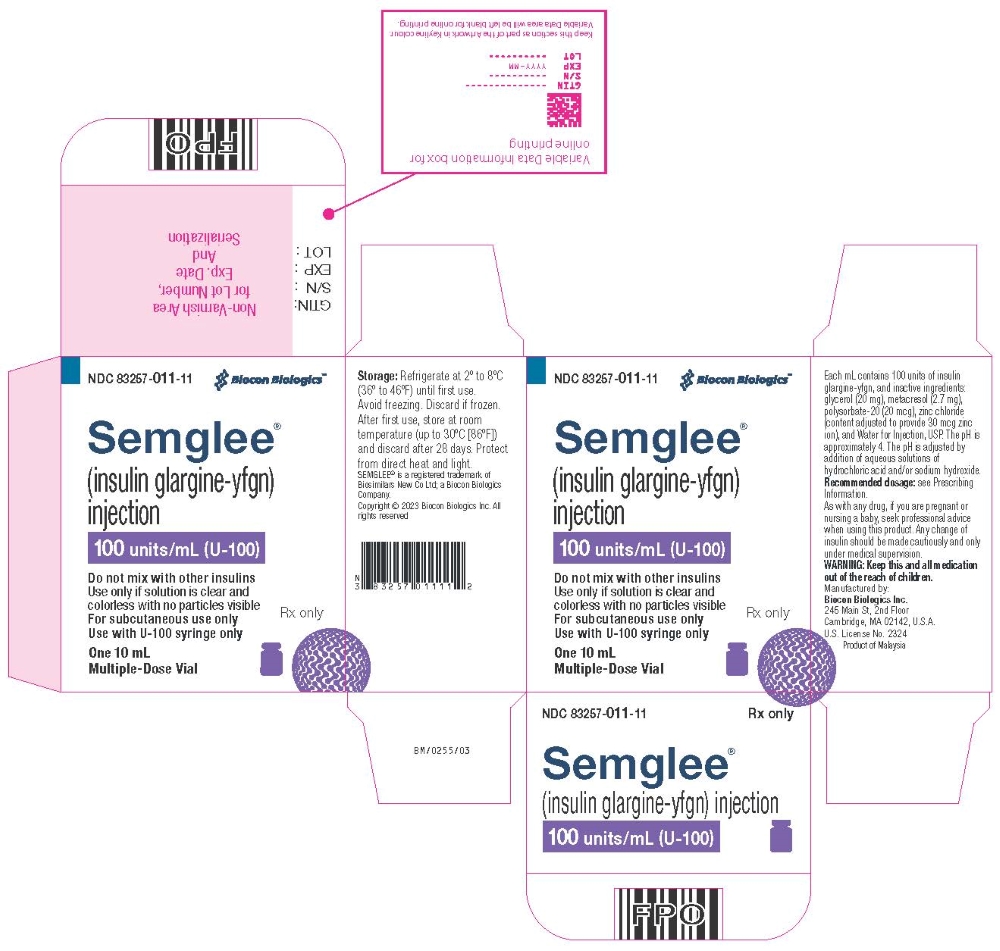 Semglee Injection 100 units/mL Vial Carton