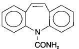 Tegretol, carbamazepine structural formula 