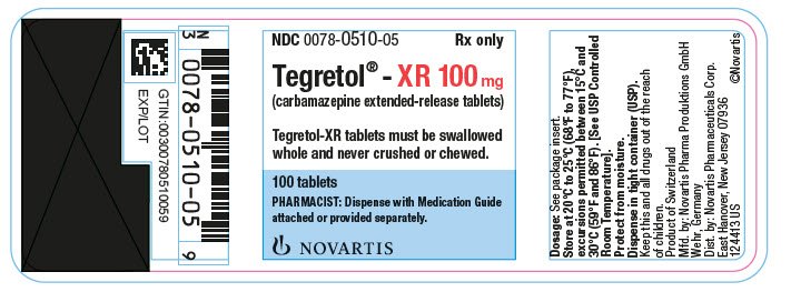 PRINCIPAL DISPLAY PANEL
							NDC 0078-0510-05
							Rx only		
							Tegretol®-XR 100 mg
							(carbamazepine extended-release tablets)
							Tegretol-XR tablets must be swallowed
							whole and never crushed or chewed.
							100 tablets
							PHARMACIST: Dispense with Medication Guide 
							attached or provided separately.
							NOVARTIS
							