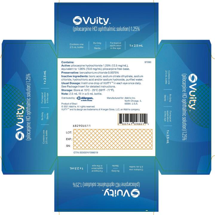 PRINCIPAL DISPLAY PANEL

NDC 0074-7098-01
Vuity™ 
(pilocarpine HCI ophthalmic solution) 1.25%
Contains one 
2.5 mL bottle
Rx Only
Sterile
For topical 
application 
in the eye
1 x 2.5 mL
Allergan™
An AbbVie company
