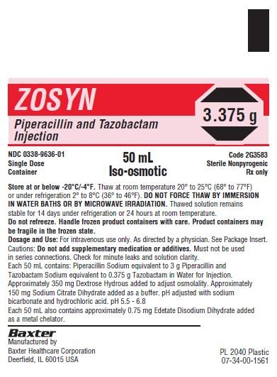 Zosyn Representative Container Label - 0338-9636-01 1 of 2