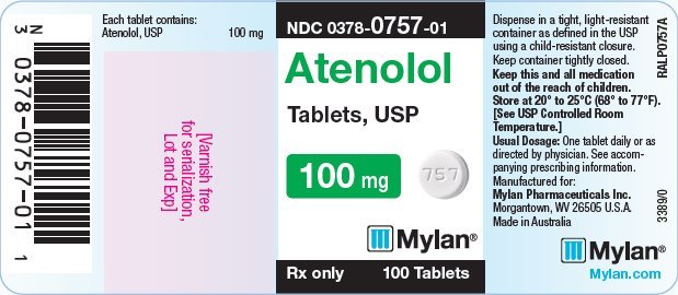 Atenolol 50 mg Tablets Unit Carton Label