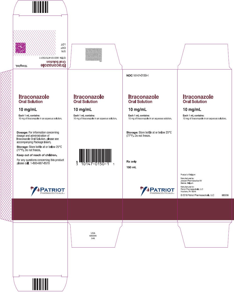 Principal Display Panel - 150 mL Bottle Carton