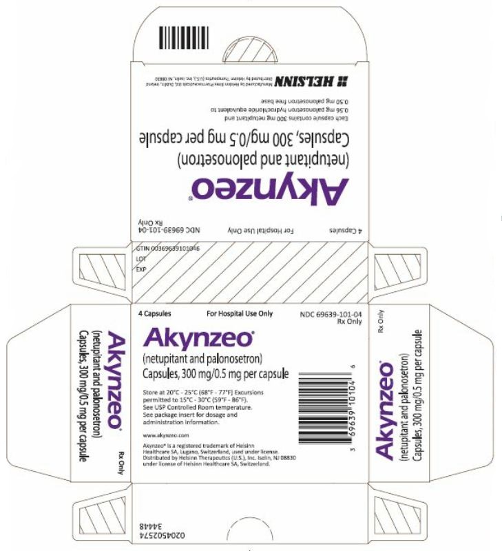 NDC 62856-796-04 Akynzeo (netupitant and palonosetron) capsules, 300mg/0.5mg