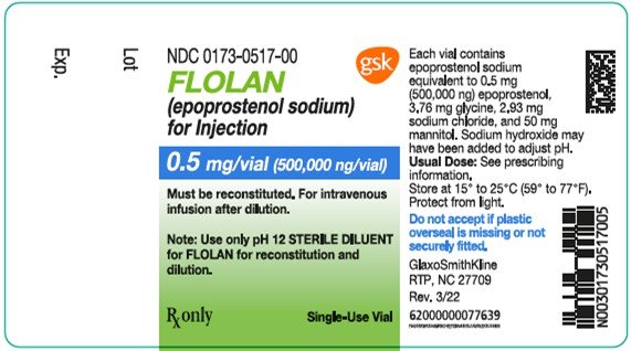 Flolan 0.5 mg label