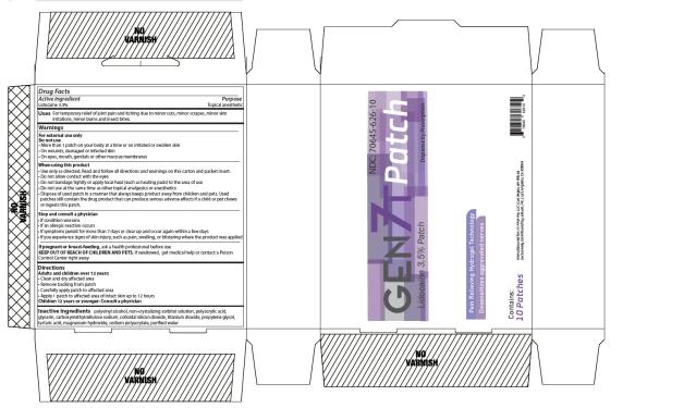 PRINCIPAL DISPLAY PANEL
GEN 7T Patch
Lidocaine 3.5% Patch
Dispense by Prescription
Contains:
10 PATCHES
