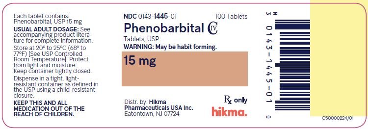 NDC 0143-1500-01 Phenobarbital Tablets, USP 30 mg 100 Tablets Rx Only