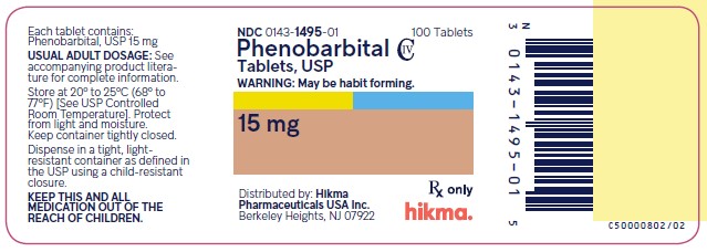 NDC 0143-1500-01 Phenobarbital Tablets, USP 30 mg 100 Tablets Rx Only