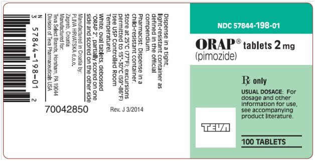 ORAP® (pimozide) Tablets 2 mg, 100s Label