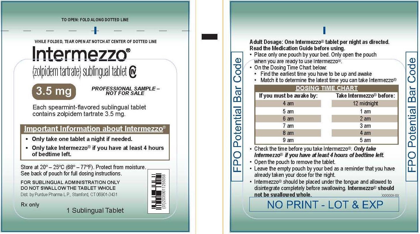 INTERMEZZO (zolpidem tartrate) sublingual tablets