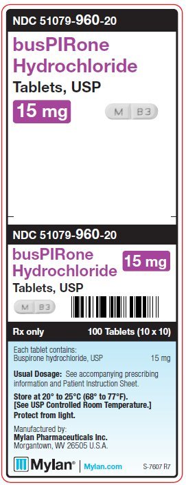 Buspirone Hydrochloride 15 mg Tablets, USP Unit Carton Label