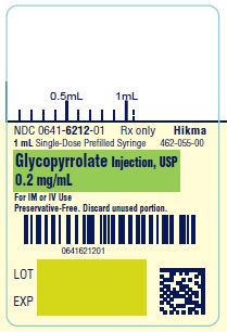 Glycopyrrolate 1ml Syringe label