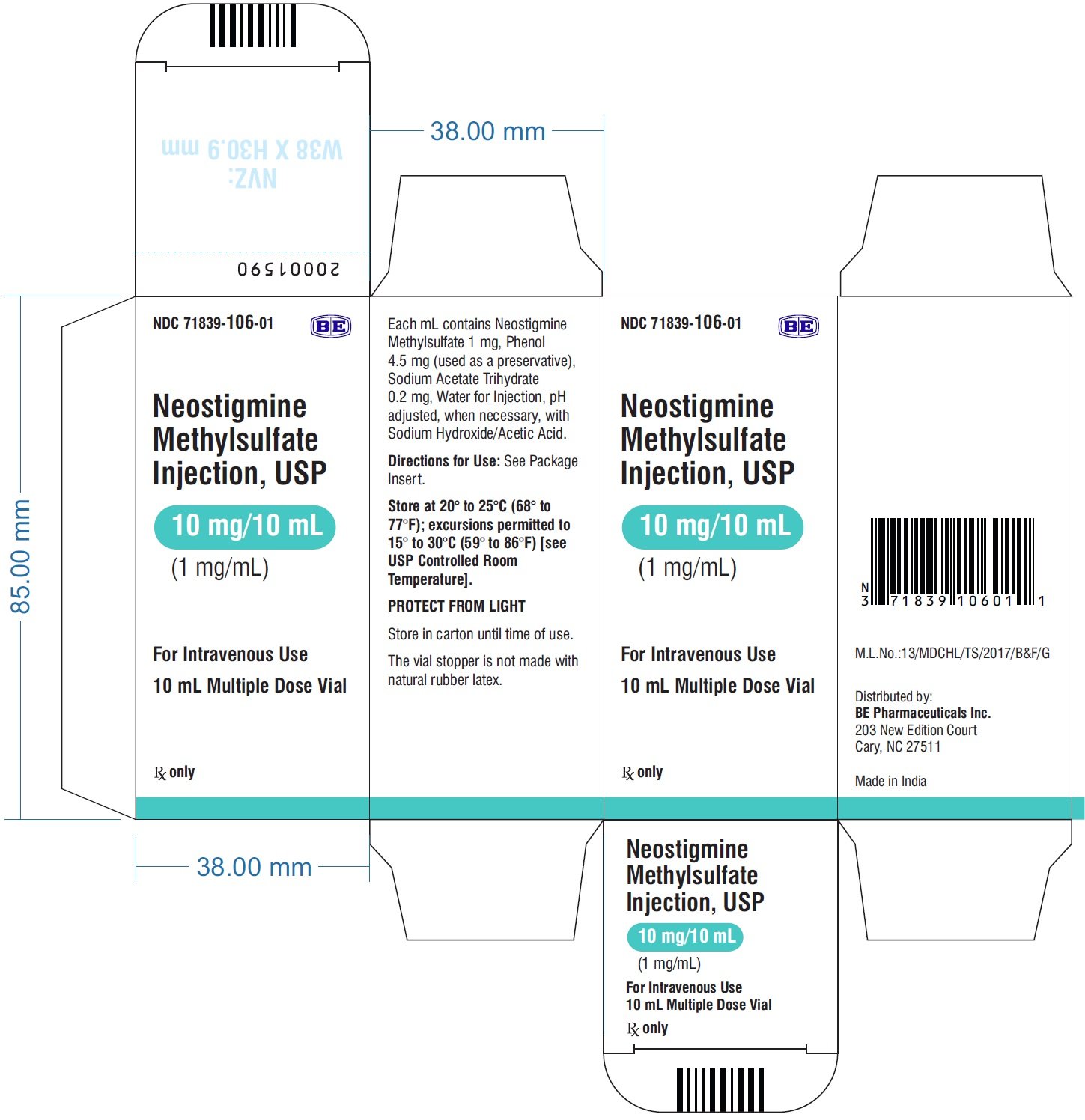 Neostigmine Methylsulfate Injection FDA prescribing information, side