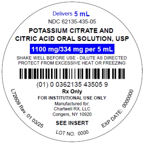 Potassium Citrate and Citric Acid Oral Solution, USP - NDC 62135-435-05 - 5mL Unit-Dose Cup Label
