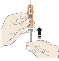 As you push the plunger up, air and extra medication is removed, so you receive your prescribed dose.