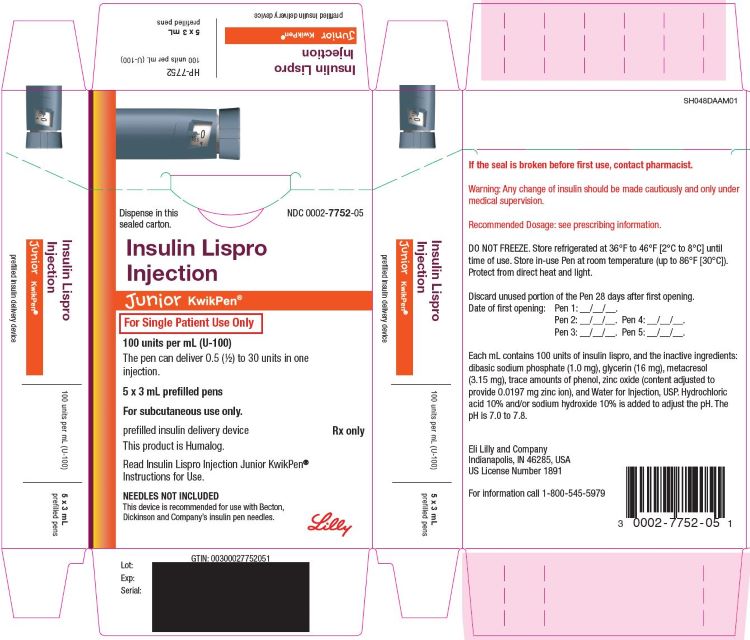 PACKAGE CARTON – Insulin Lispro Injection Junior KwikPen
