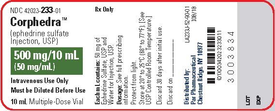 Corphedra 500 mg/10 mL vial label