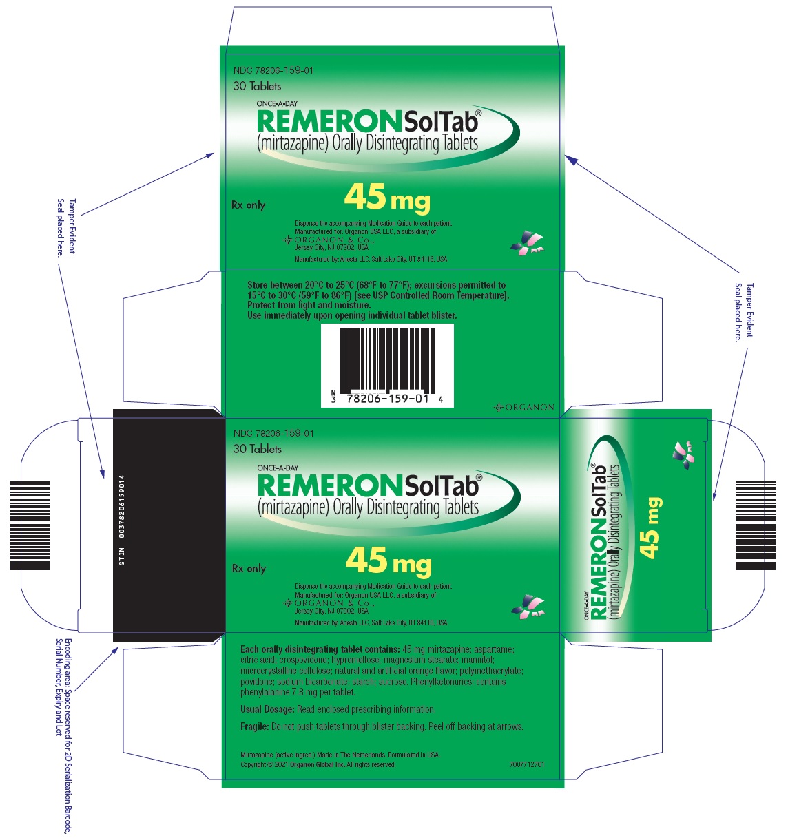 PRINCIPAL DISPLAY PANEL - 45 mg Tablet Blister Pack Box