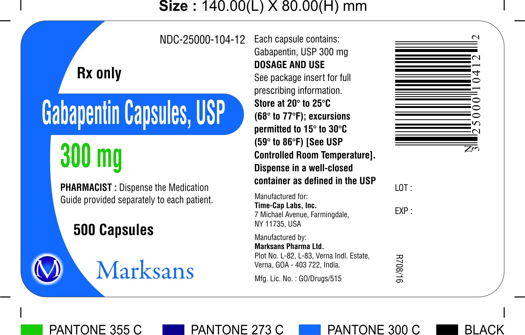 Gabapentin Capsules FDA prescribing information, side effects and uses
