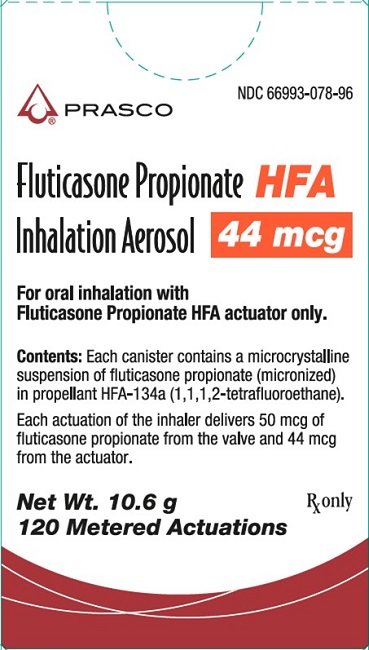 Fluticasone Propionate HFA 44 mcg 120 dose carton