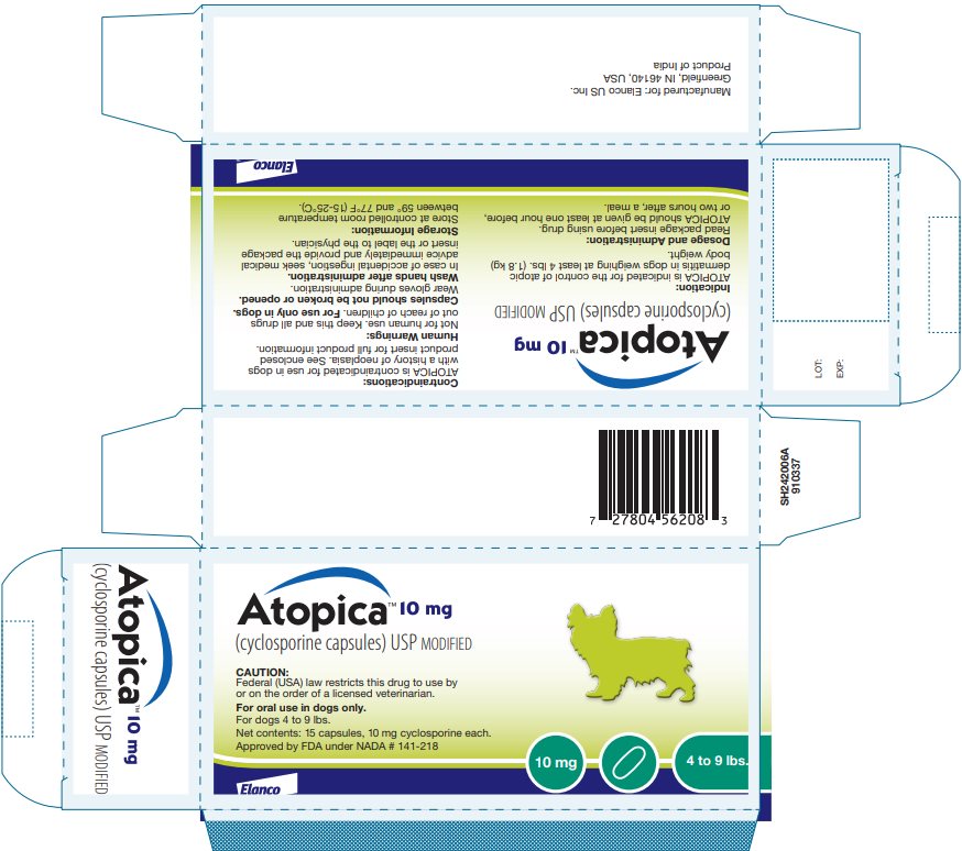 Princiap Display Panel - Atopica 10mg Carton Label