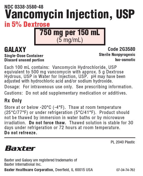 Vancomycin Representative Carton Label 0338-3580-48 panel 2 of 3