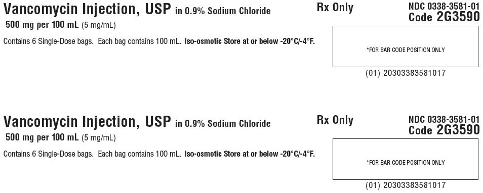 Vancomycin Representative Carton Label 0338-3582-01 panel 1 of 3