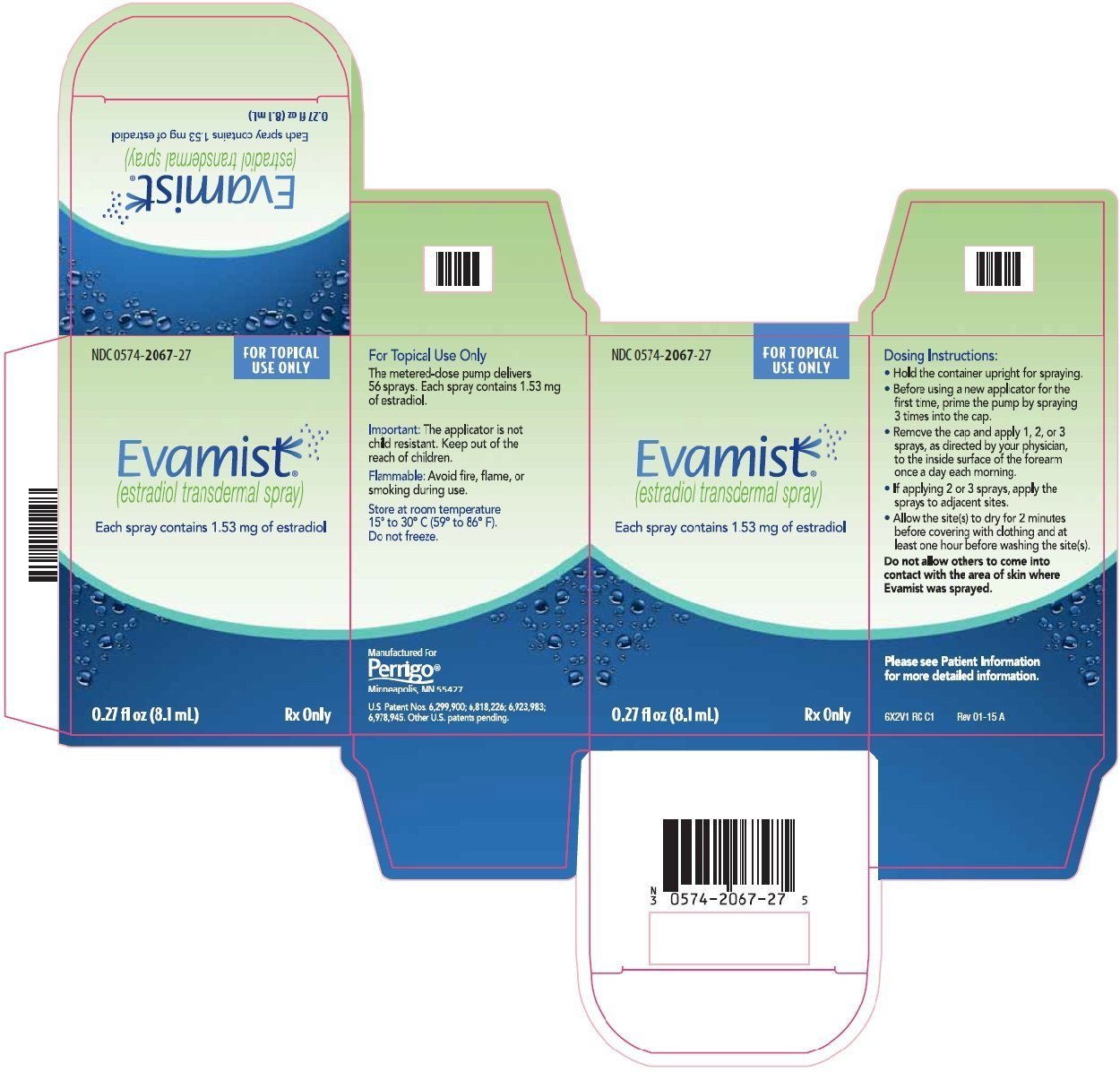 Evamist - FDA prescribing information, side effects and uses