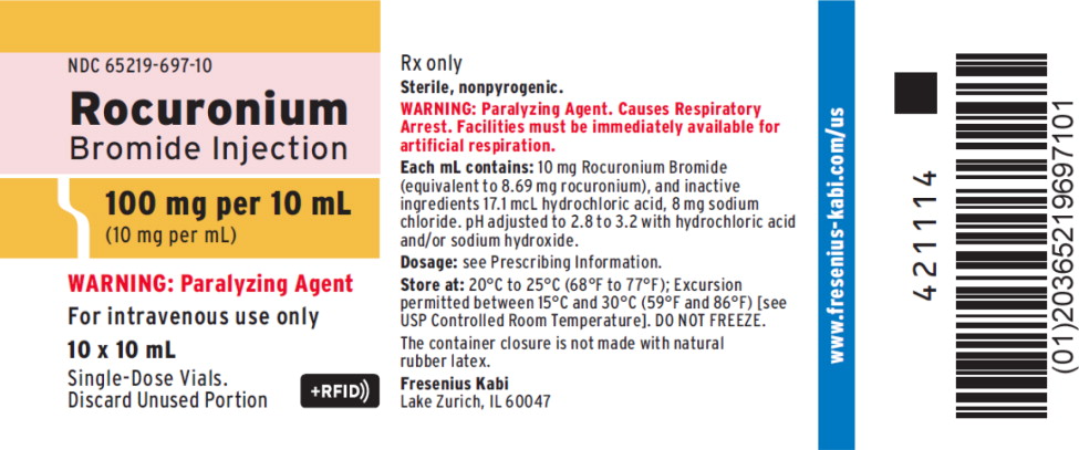 PACKAGE LABEL - PRINCIPAL DISPLAY - Rocuronium 10 mL Single-Dose Vial Tray Label
