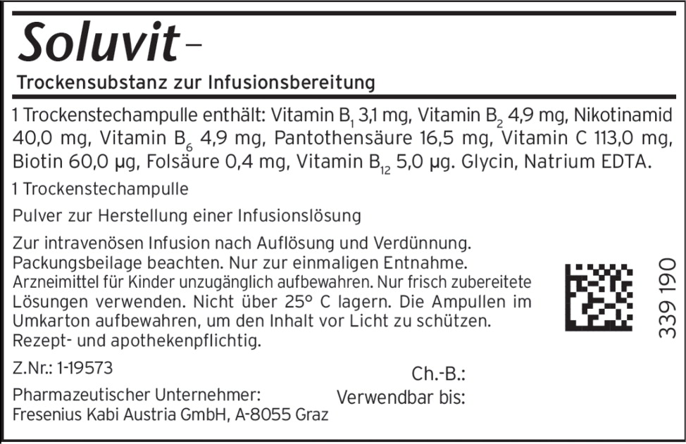 PACKAGE LABEL – PRINCIPAL DISPLAY – Soluvit N Vial Label Soluvit N
