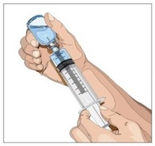 将无菌注射器连接到针头上，将与要抽出的产品量相等的空气吸入注射器针筒。将空气注入样品瓶中，并抽取所需量的GAMMAGARD LIQUID。如果需要多个药瓶才能达到所需剂量，请重复此步骤。